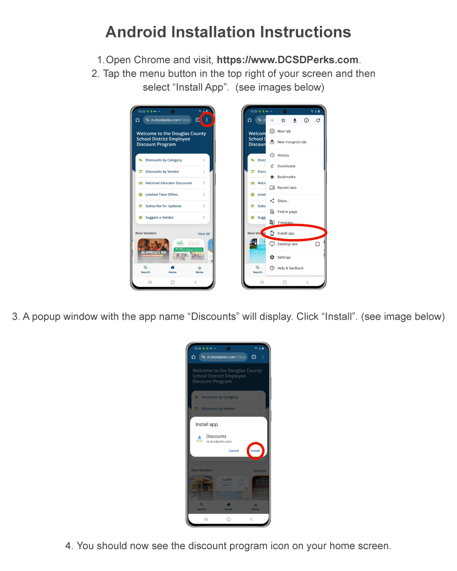 Android OS Installation Instructions